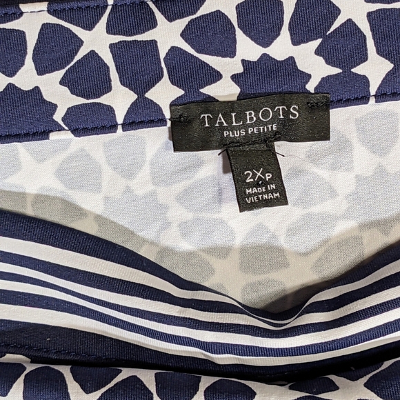 Talbots Blue & White Sleeveless, Stretchy Midi Dress, Casual, Business,‎ Sz 2XP - Picture 6 of 8